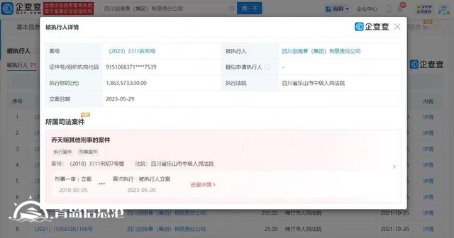 劍南春被強(qiáng)執(zhí)18.63億 涉及董事長(zhǎng)喬天明其他刑事案件