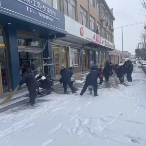 迎“寒”而上，南村中隊掃雪除冰維護良好鎮(zhèn)容秩序！